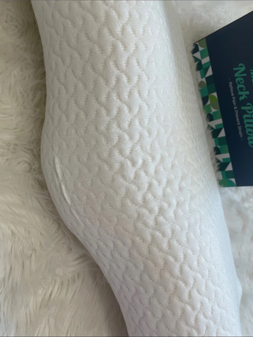 Ultra Pain Relief Cervical Memory Foam Neck Pillow - White